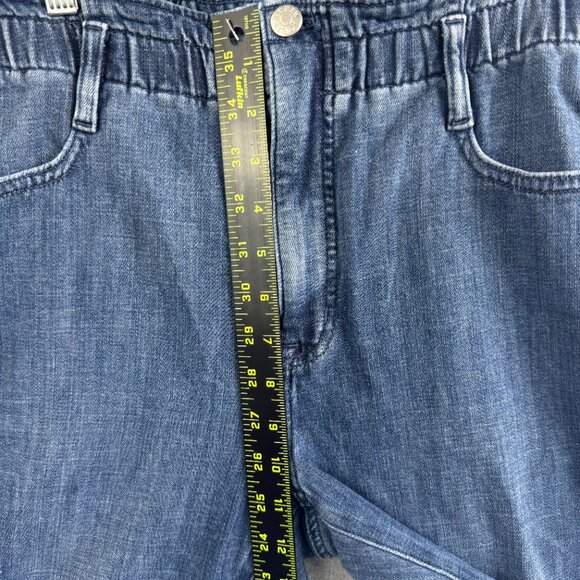 J.Crew Women’s Light Wash Denim Wide Leg Pants Pull‑On Elastic Waist Size 27 - Picture 7 of 11